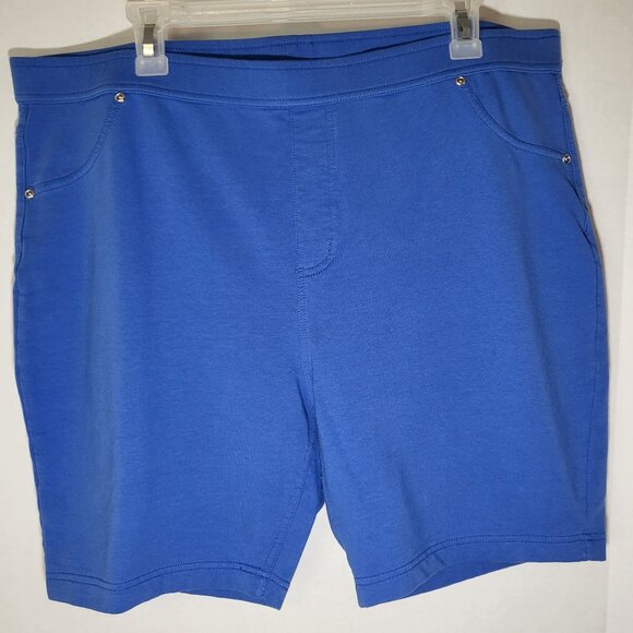 Susan Graver Pants - Susan Graver Weekend Pull On Bermuda Shorts Size 1X Paris Blue